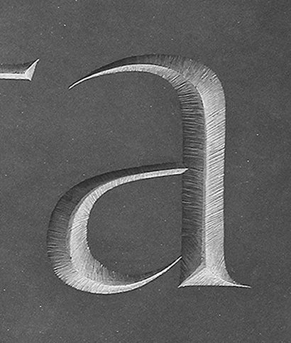 Faber, lettre a : lettre gravée